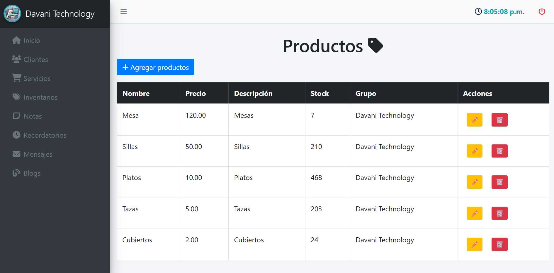 Gestión de Categorías
